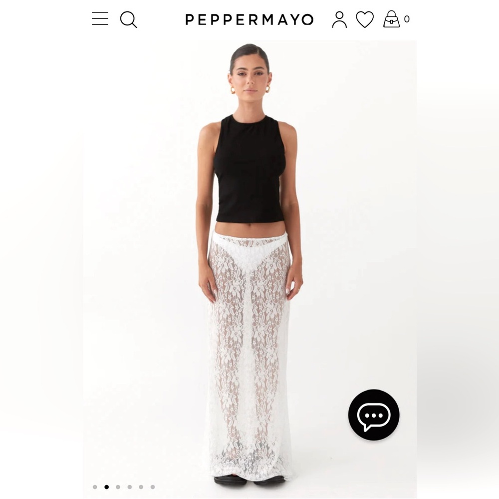 Peppermayo Sugar Sweet Lace Maxi Skirt - White